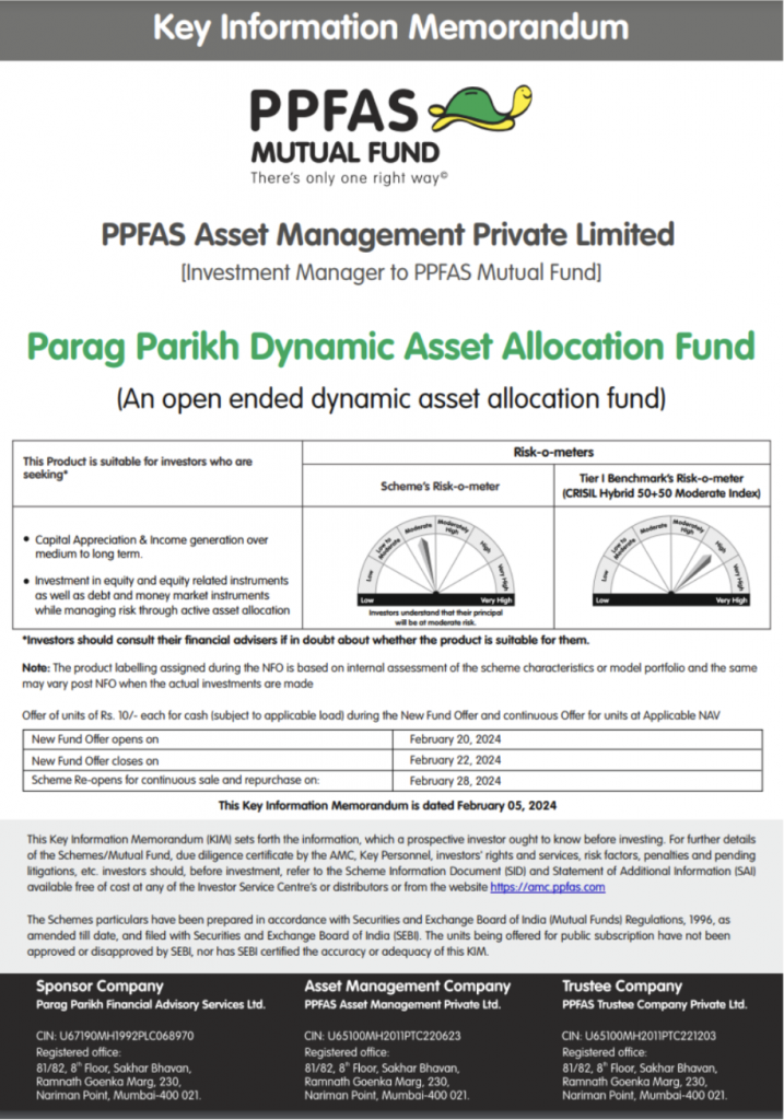 PPFAS Mutual Fund Key Information Memorandum